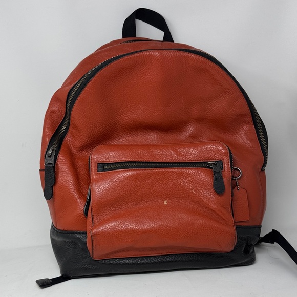 Coach Red and Black Leather Backpack - Picture 1 of 15